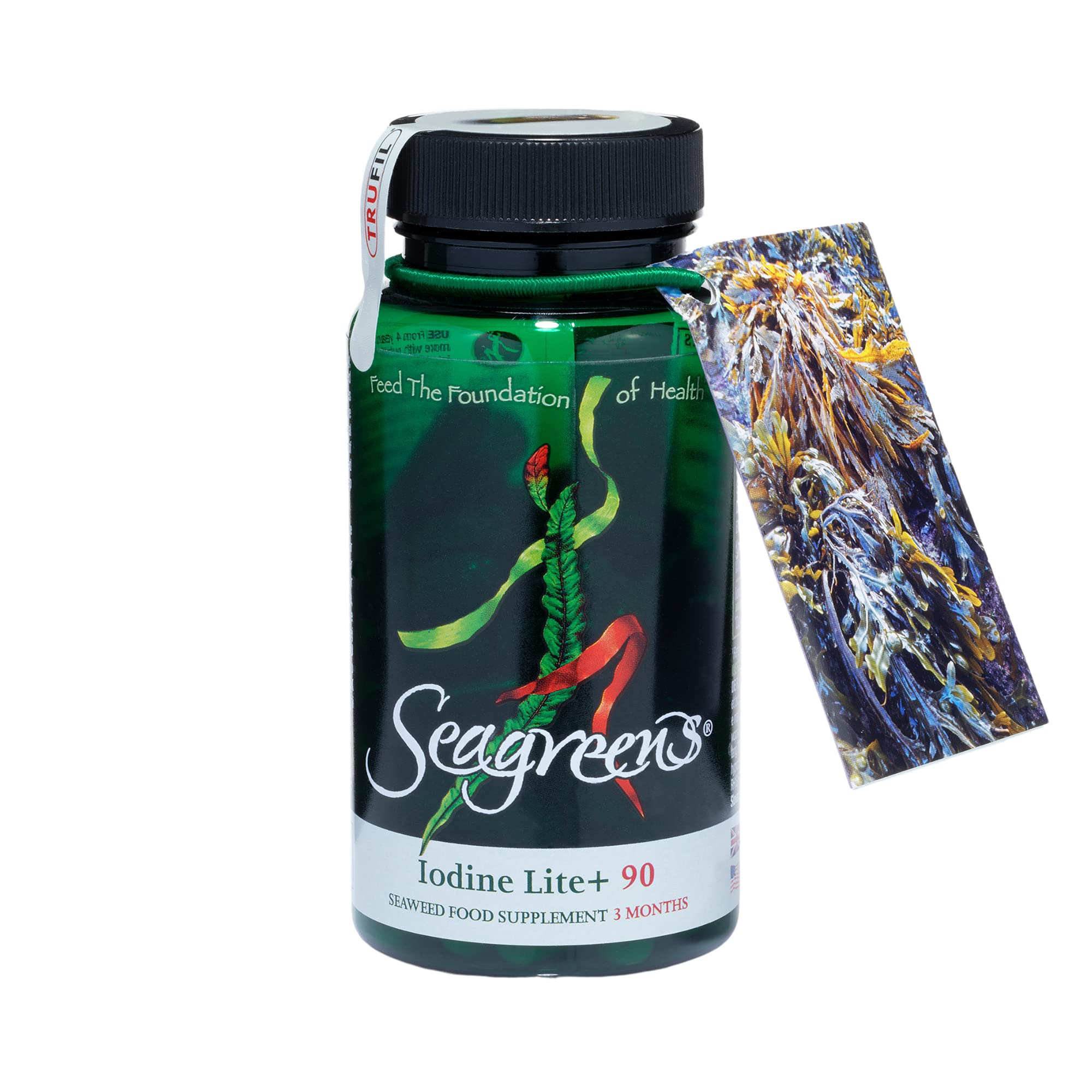 Iodine Lite+ Organic Supplements, 3 Month Supply, 150mcg Natural Iodine from Seaweed, Vegan Supplement for Kids & Adults, Radiation Support, Thyroid Health, 90 Capsules