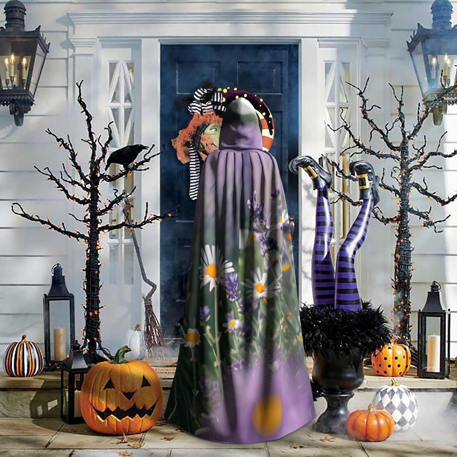 SSIMOO London Street Adult Party Decorative Cape,Adult Halloween Hooded Cloak,Cosplay Costume Cape