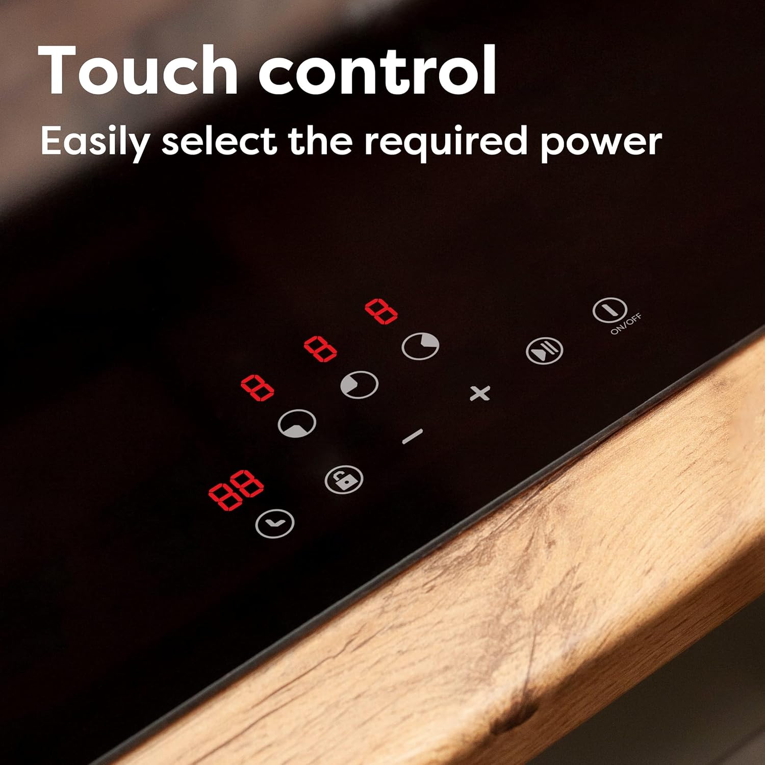 CIARRA CBBIH3 Piano cottura a induzione 3 fuochi 6100W Sensore Controllo Touch Timer Vetroceramica 9 Livelli Blocco Bambini Funzione Pausa Nero