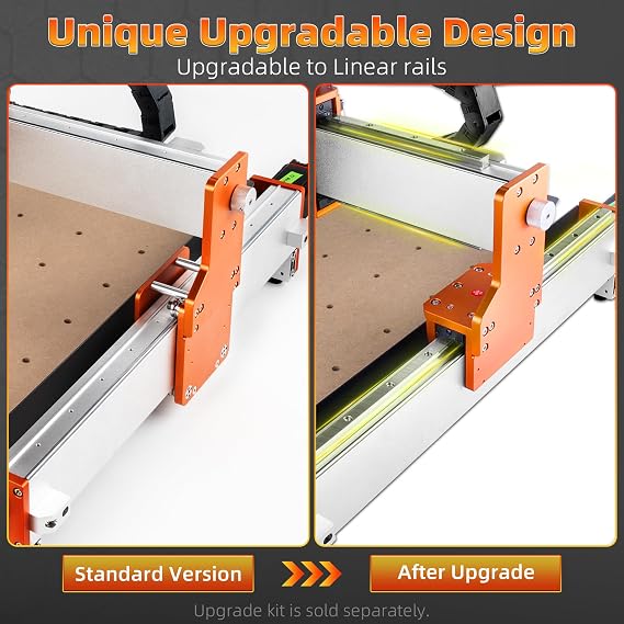 FoxAlien XE-PRO CNC Router Machine with 400W Spindle Motor + X&Y Axis Linear Rails Upgrade Kit