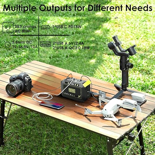 Miniatura 2 de MARBERO Generador solar 88 Wh estación de energía portátil con panel solar 100 W 110 V cargador para portátil para exteriores hogar campamento