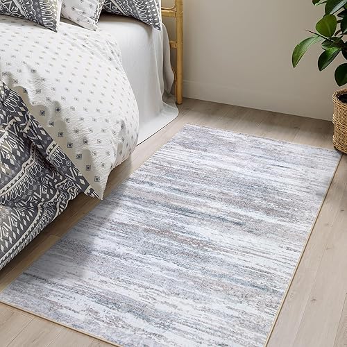 Miniatura 27 de Lahome Alfombra abstracta moderna de 2 x 6 pies, lavable, antideslizante, suave, para lavandería, alfombra ultrafina para dormitorio, baño, pasillo