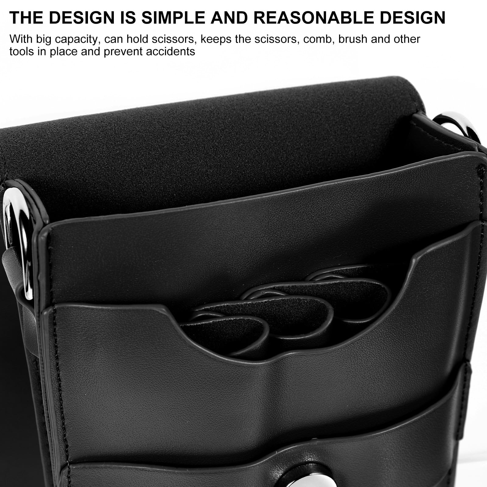 Artibetter Borsa in Pelle di Bovino Cintura Regolabile, Custodia per Forbici Professionale dal Grande Capacità, Stile Semplice per Domestico e Professionale