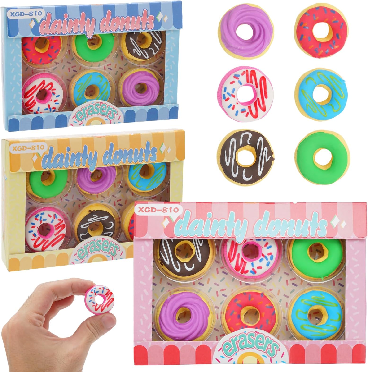 16 Eiscreme Radiergummi Set Mit Federmäppchen - Lustige Bürobedarf Für Kinder 58x32mm