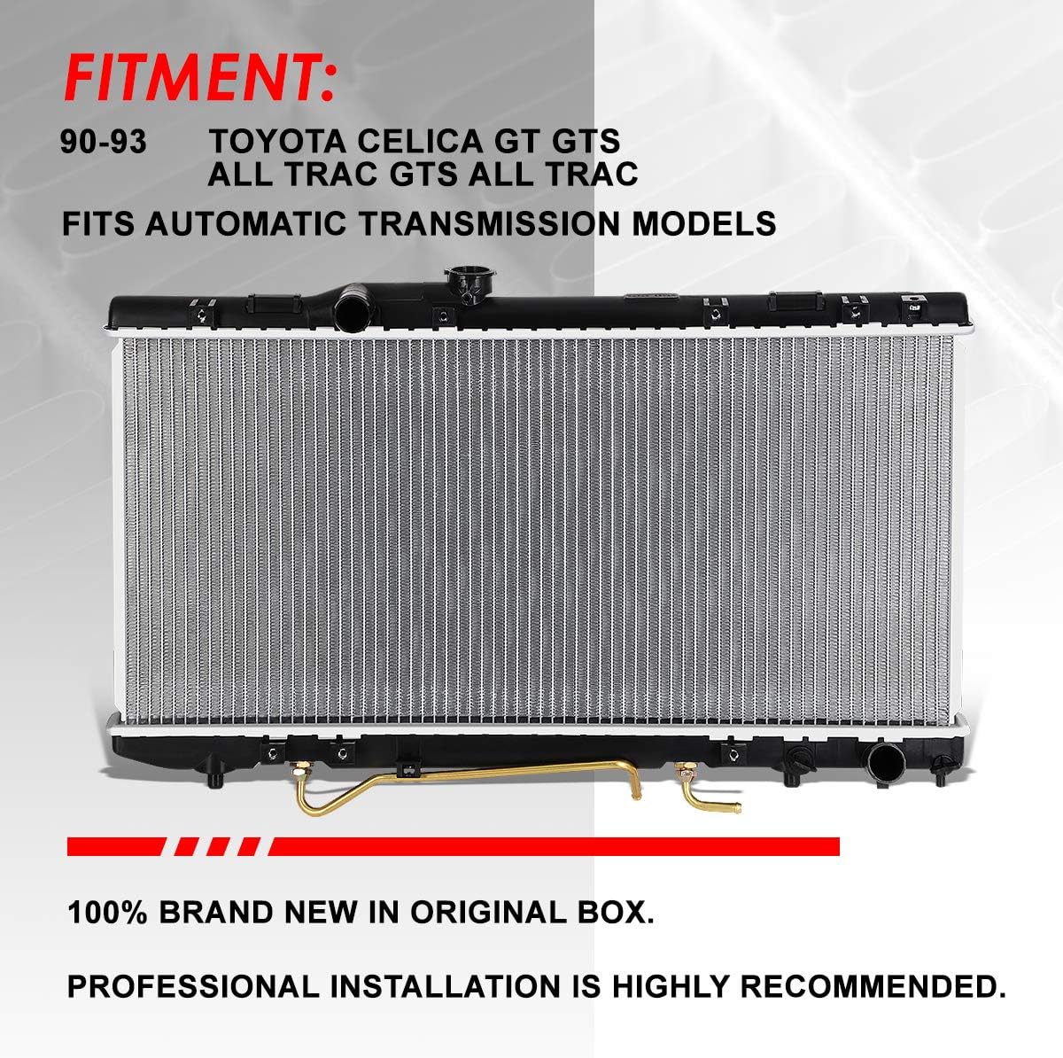 Auto Dynasty Radiator Compatible with 1990-1993 Toyota Celica GT GTS All Trac GTS All Trac AT, DPI 1174 Factory Style 1-Row Cooling Radiator, Aluminum Core