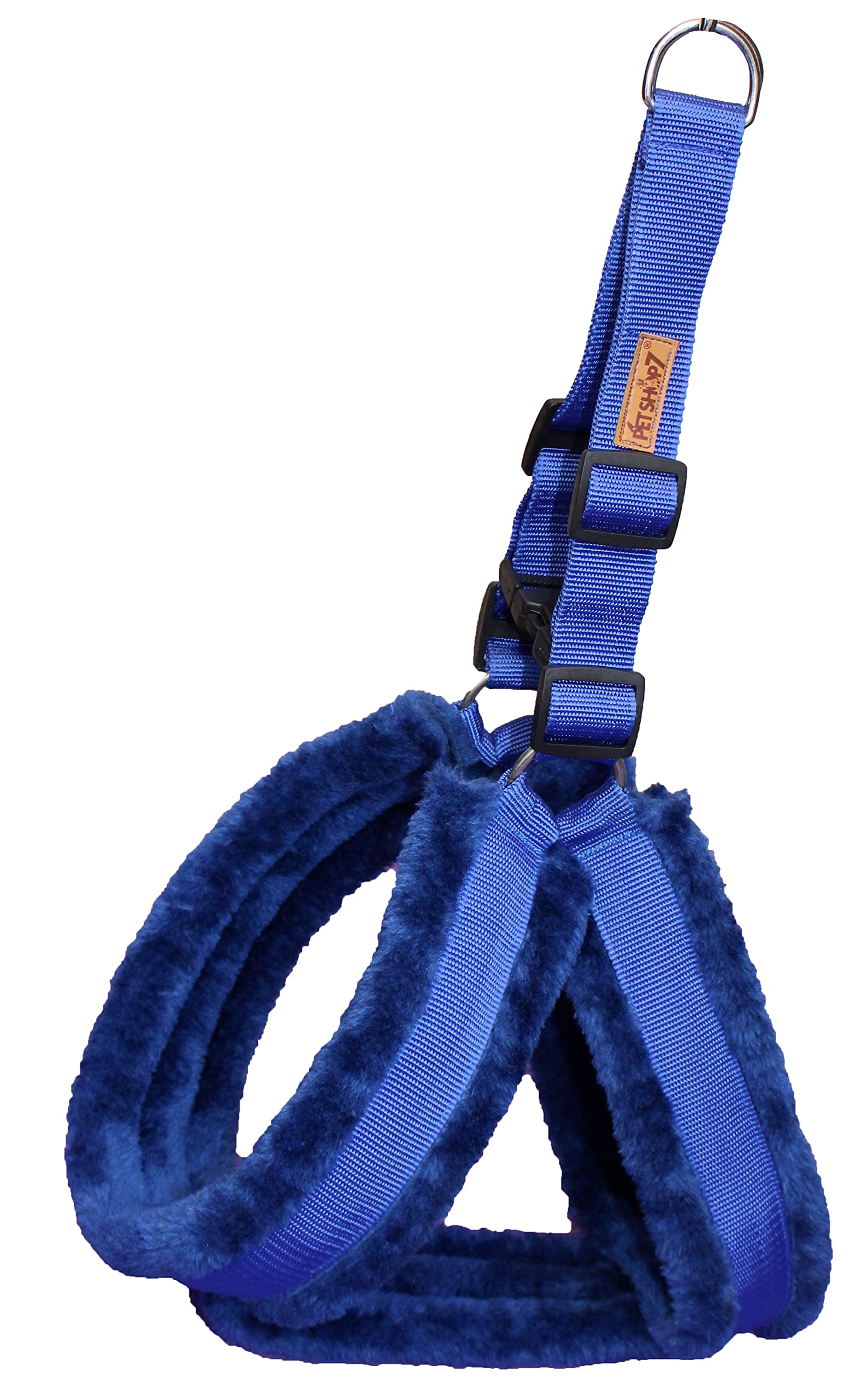Petshop7 Nylon Dog Harness with Fur 1 inch Medium - Blue (Chest Size - 27-32) (B06WRSCZVZ) Amazon Price History, Amazon Price Tracker