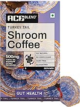 Ace Blend Turkey Tail Mushroom Coffee (5 Serves)| 500mg Turkey Tail Mushroom Extract | KSM 66 Ashwagandha, L-Theanine, MCT Powder | Gut Health | Digestion Support | Instant Coffee | Medium Roast Blend