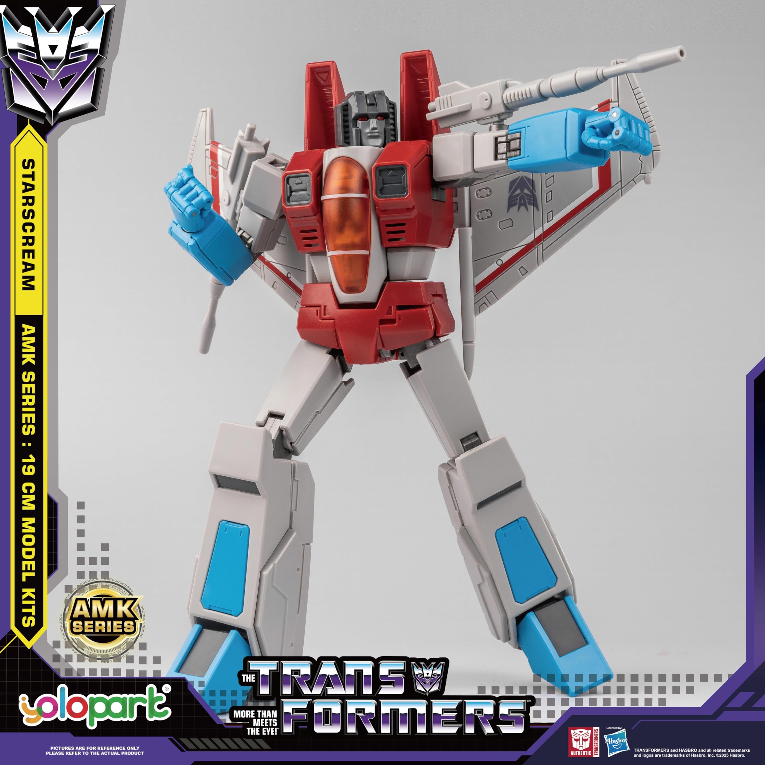 YOLOPARK Starscream Transformers Zabawki, seria AMK Transformers G1 Figurki akcji, 19 cm wysoce składane Zabawki z Decepticons dla dorosłych chłopców i dziewczynek, bez możliwości przekształcania