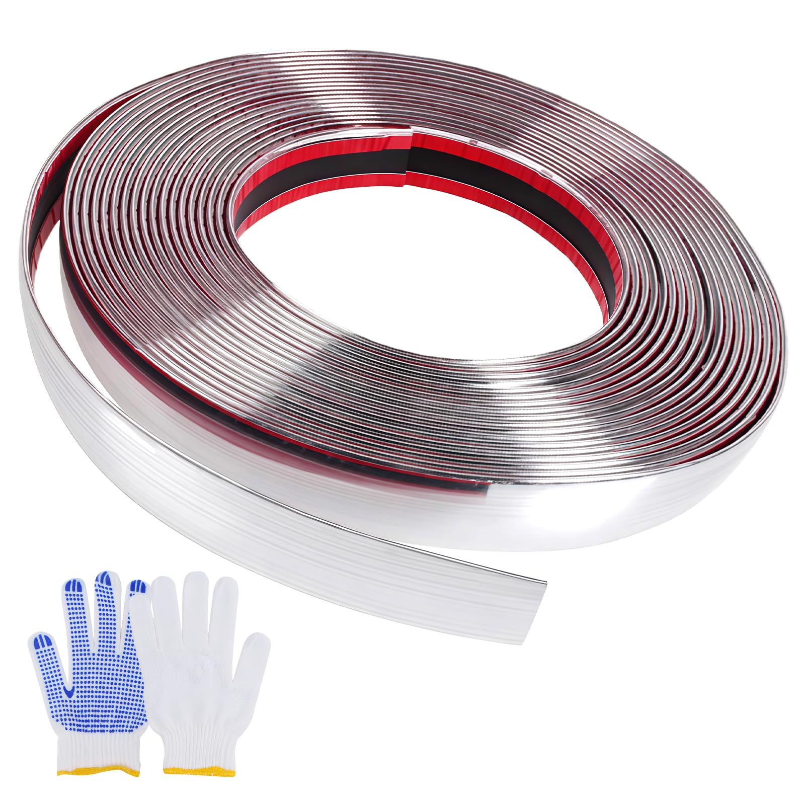 Modanatura Adesiva per Pareti 30 mm x 5 m Finitura a Specchio Argento Autoadesiva per Mobili Porte Veicolo