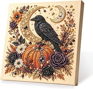Pearl Diamond Art DIY Kit Christmas Halloween Wall Decor Adults Beginners | 3D Gem Art Suncatcher Kit with Round Drill, Cute Mosaic Craft, Festive Window Home Decor, Wall Art for Gift