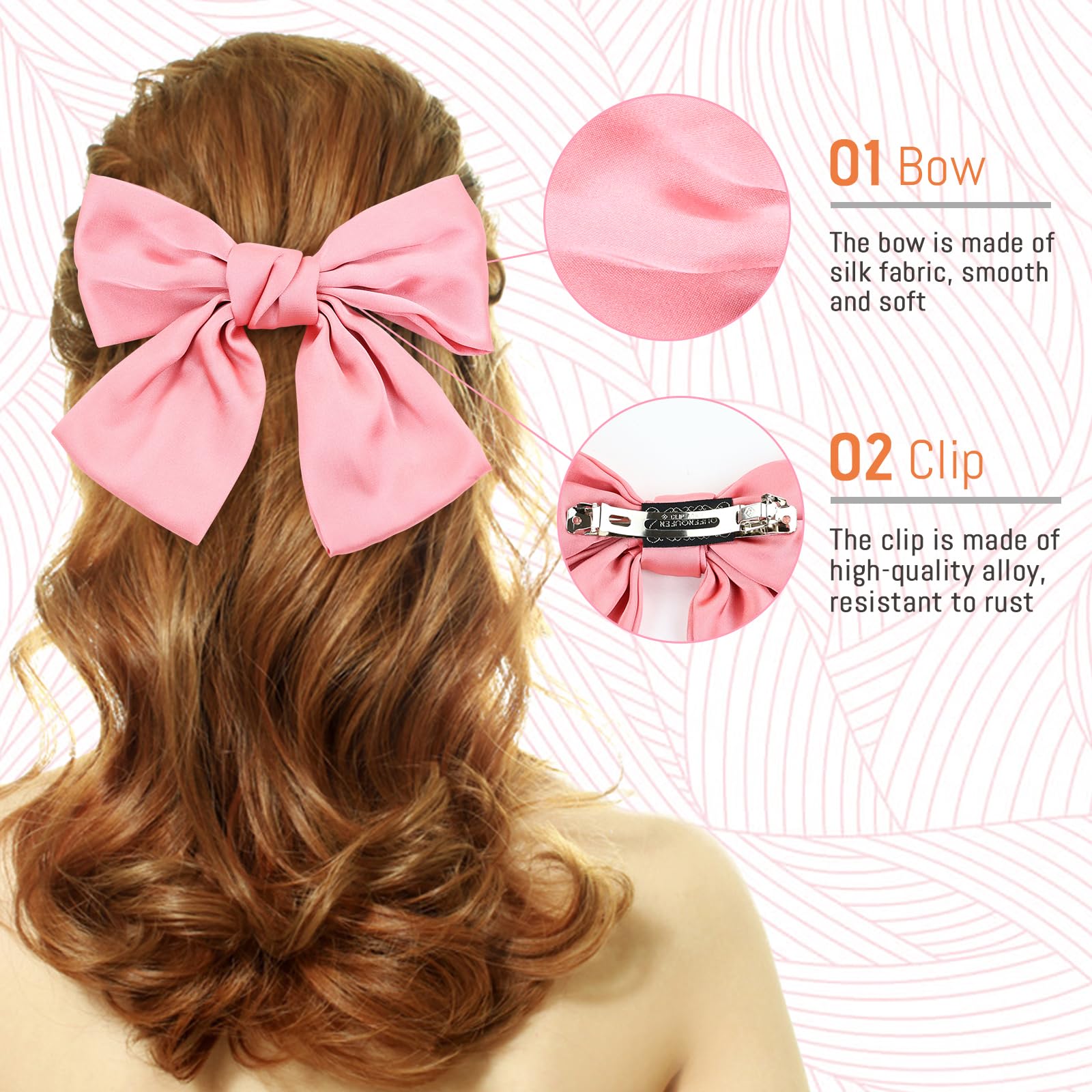 Forcina per capelli con fiocco laterale, fiocco per capelli in velluto per ragazza carina | PC Ribbons