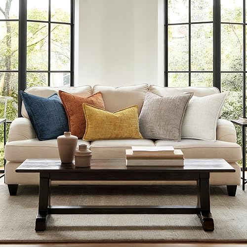 Miniatura 8 de decorUhome Juego de 2 fundas de almohada de felpilla de 12 x 20 pulgadas, fundas decorativas de textura gruesa y neutra con diseño elegante para