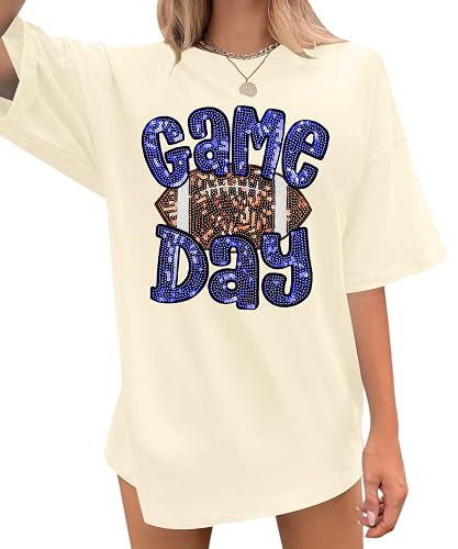 ASTANFY Game Day Shirts Oversized Tshirts: Football Shirts for Women