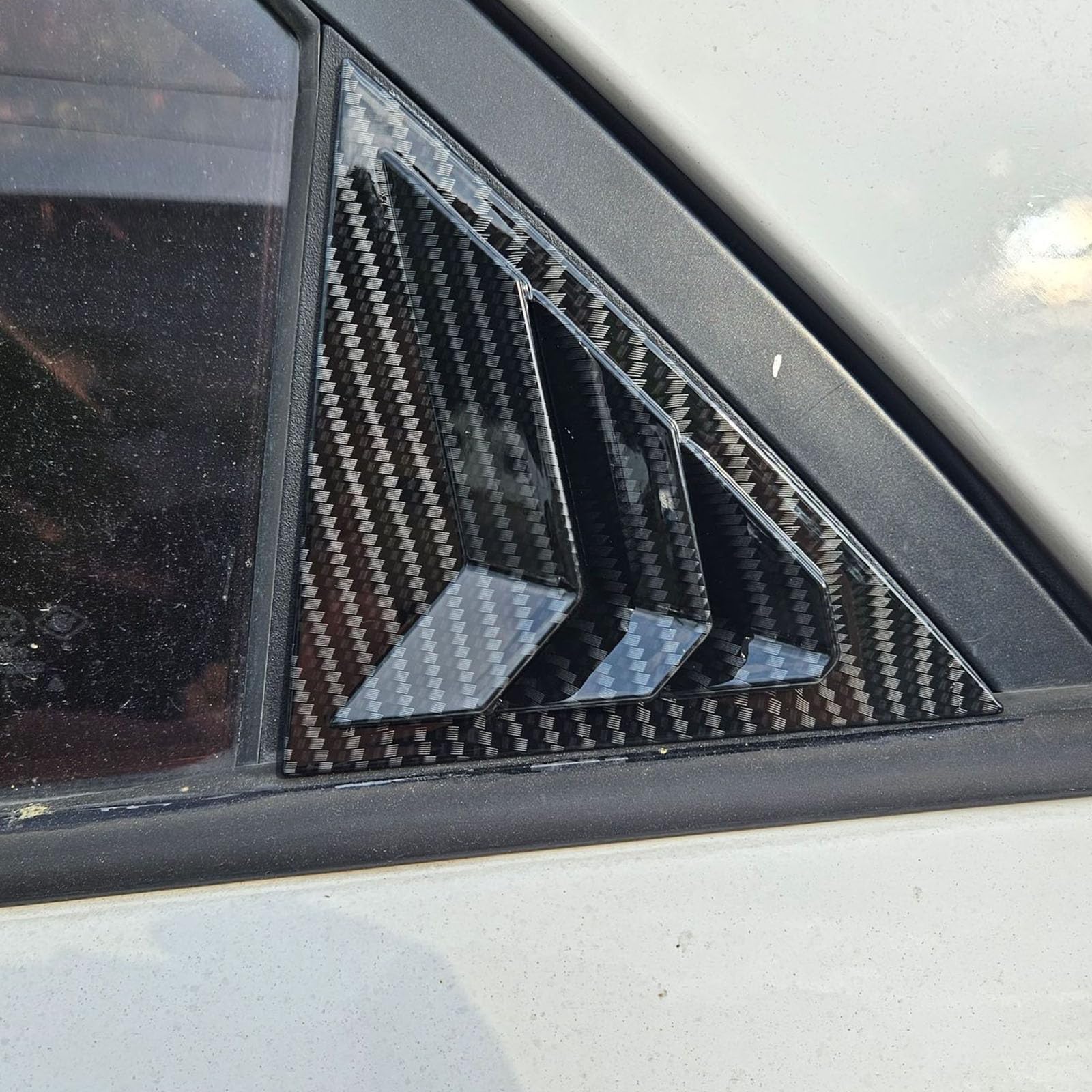 2 sztuki do KIA Forte 2009-2017, tylne okiennice samochodowe żaluzje boczne, osłony, wykończenia, akcesoria zewnętrzne ABS, B Carbon Fiber Look