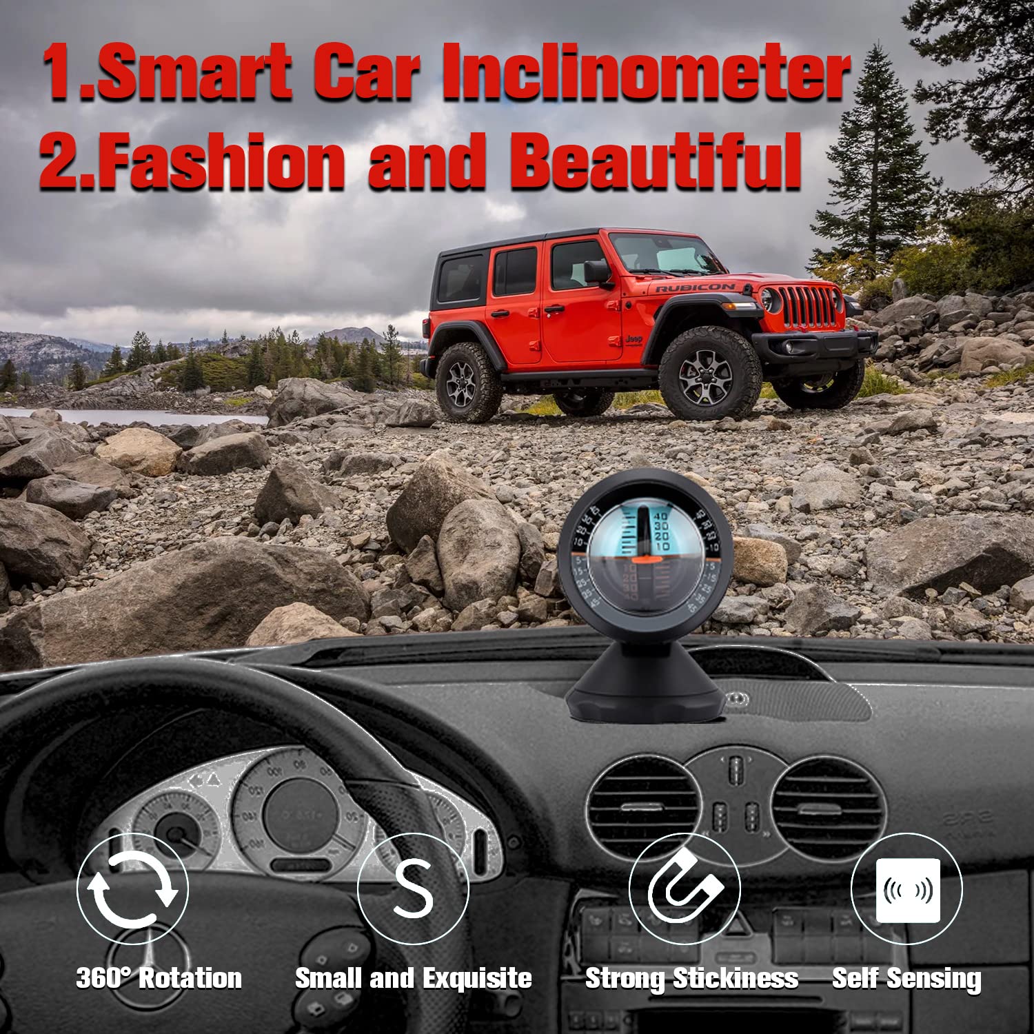 Inclinomètre Voiture - Capteur Pente Et Inclinaison - Sécurité Conduite 360°