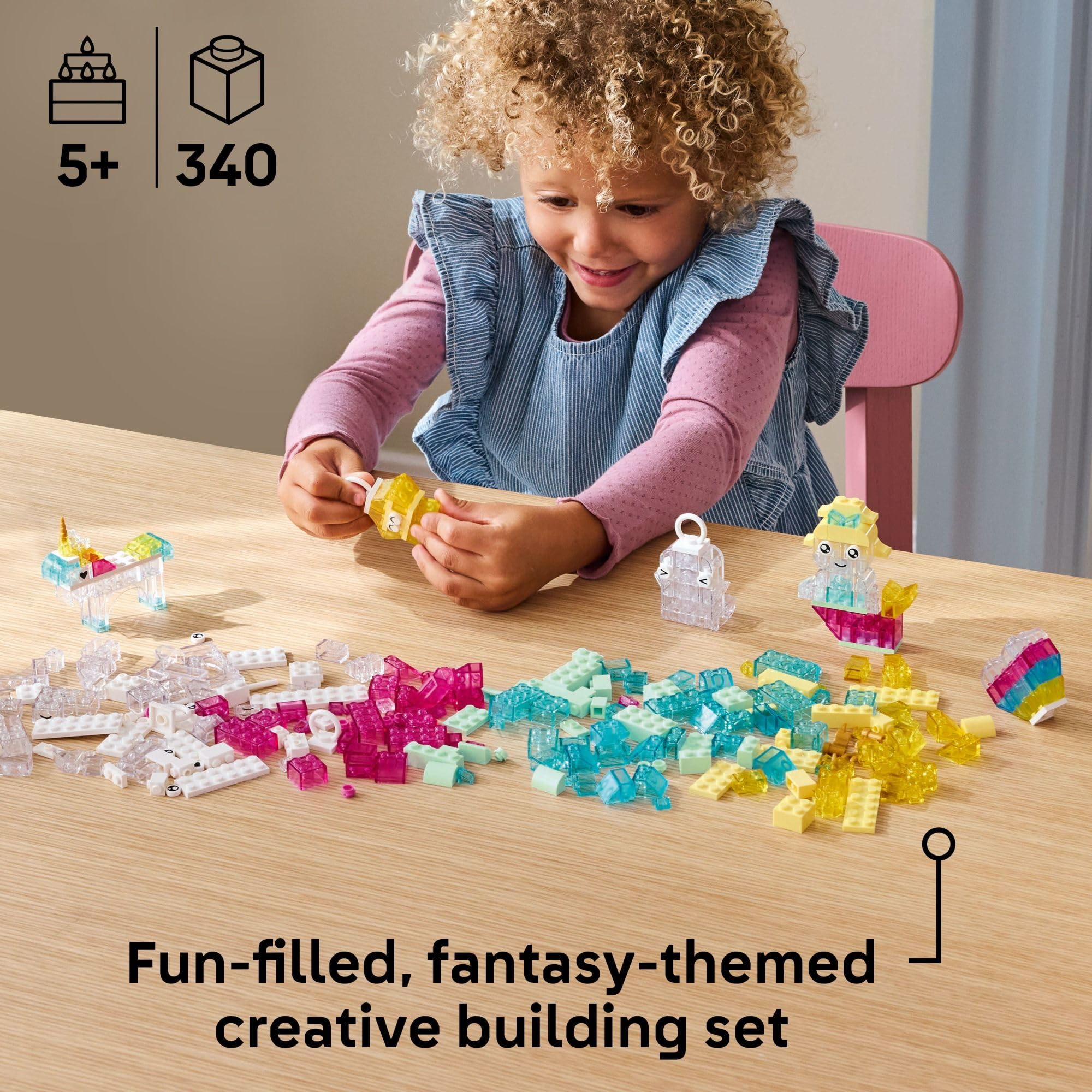 LEGO Classic Magical Transparent Box - Preschool Learning Toy for Boys and Girls, Ages 5+ - Gift for Birthdays - Beginner Construction Set - Colorful Building Bricks Toy - 11040 - Image 2
