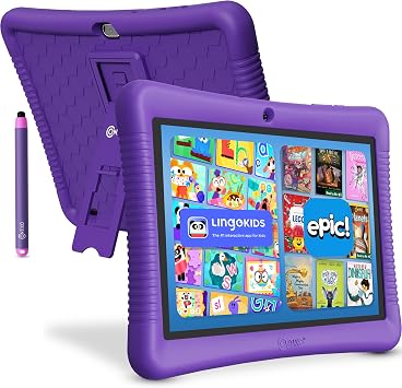 Contixo 10-Inch Kids Tablet - Ages 3-12, 14+ Games and Educational Apps, 32GB Storage, Android, Parental Controls, Silicone Case w/Kickstand, STEM Learning Tablet for Older Kids - Purple