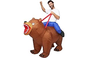 Adults Halloween Inflatable Costumes, Riding a Bear Blow Up Costume
