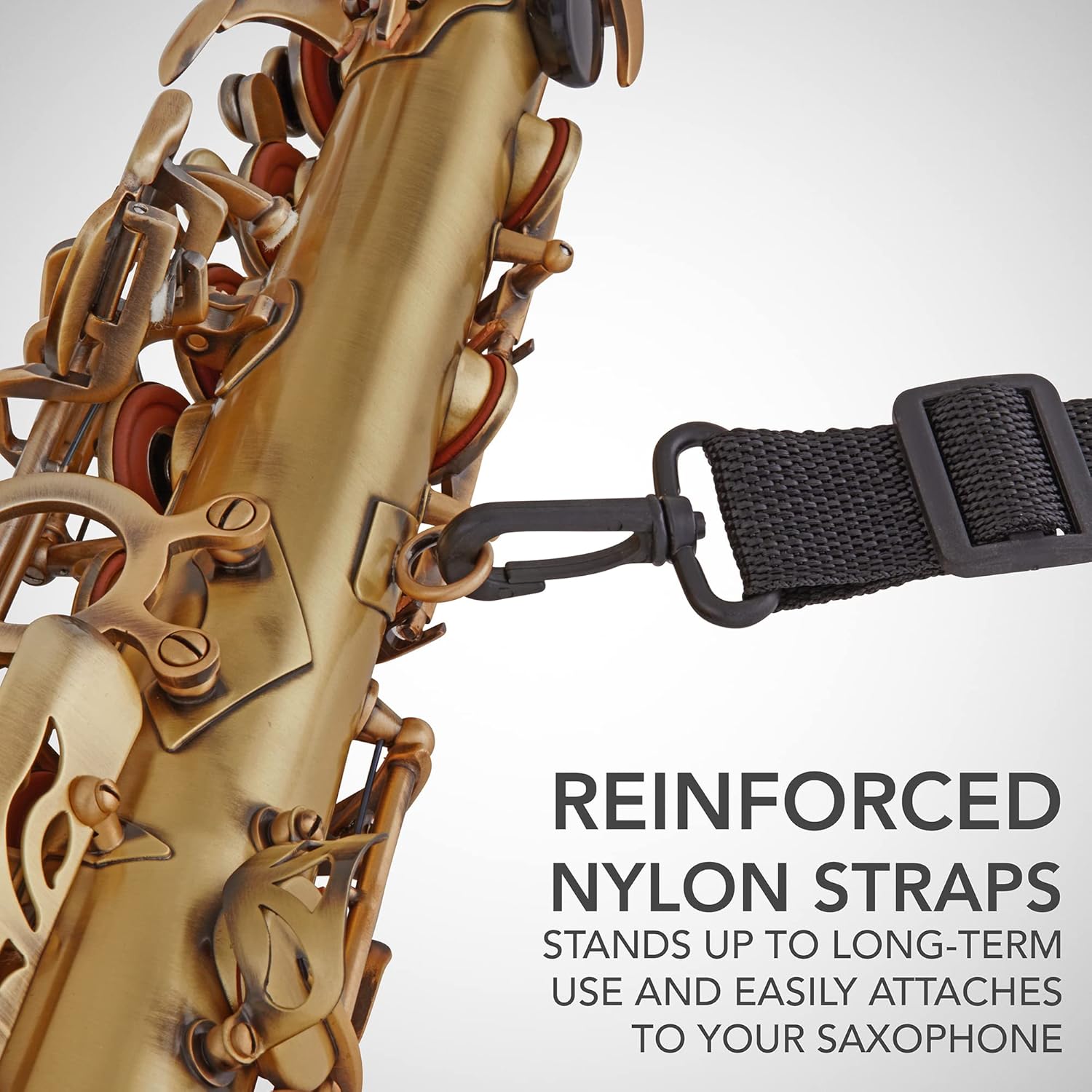 LyxJam Alto Saxophone E Flat Brass Sax Kit, Professional Sound, Complete Accessories, Ideal for All Players, Includes Hard Case, 10 Extra Reeds, Strap, Gloves, Cleaning Kit & More, Antique Bronze