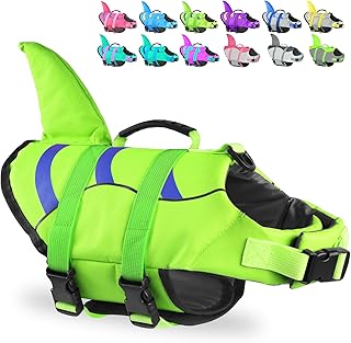 Fragralley Shark Fin Dog Life Jacket, High Buoyancy with Tear-Resistant Nylon of Dog Swim Vest, Pet Life Preserver for Small Medium Large Dogs, Puppy Float Vest for Swimming and Boating
