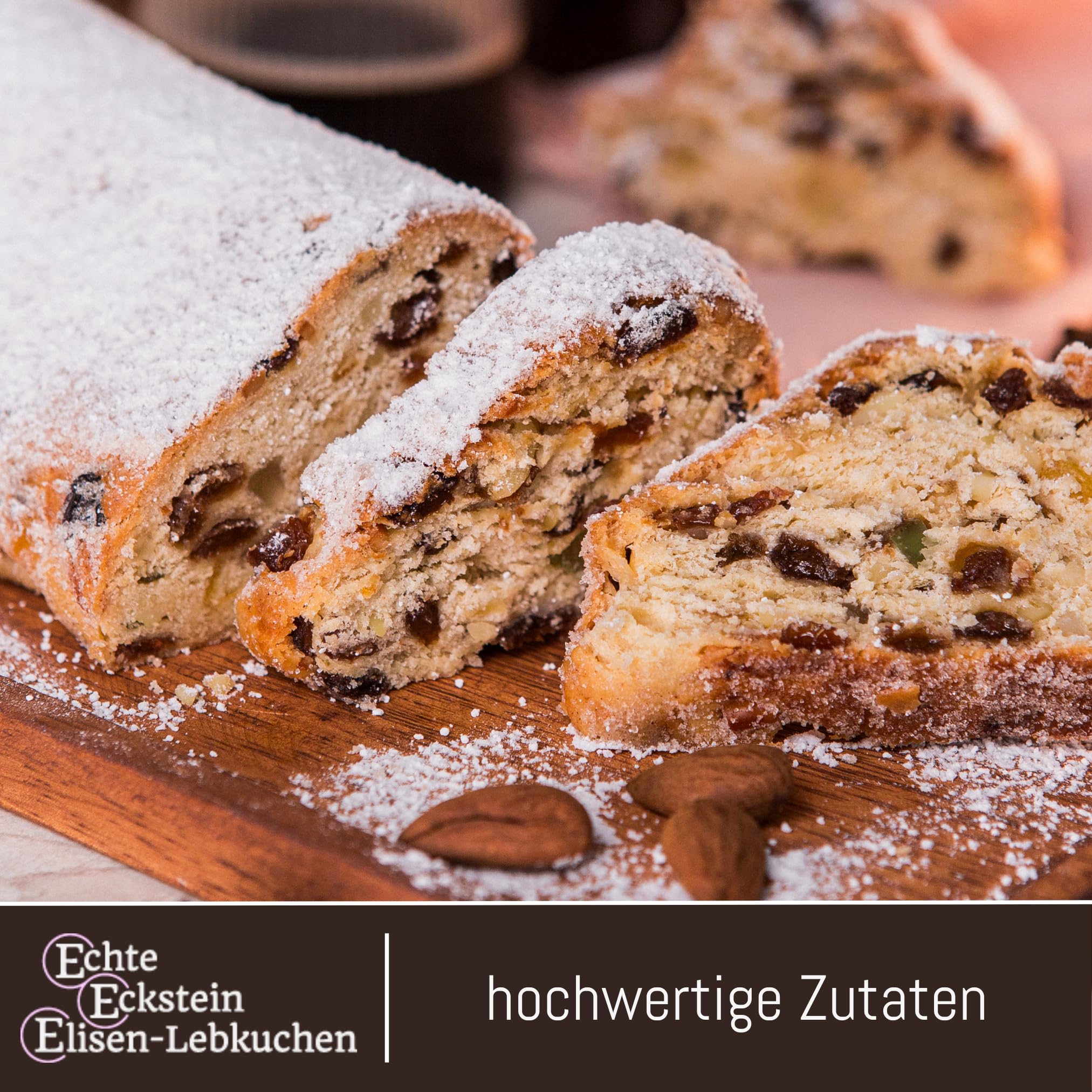 Butterstollen aus Nürnberg - 1 x 750g - Echter Eckstein Butter-Stollen | Original Nürnberger Butterstollen · saftig mit Rosinen & Mandeln · 750g · Geschenkidee zum Kaffee