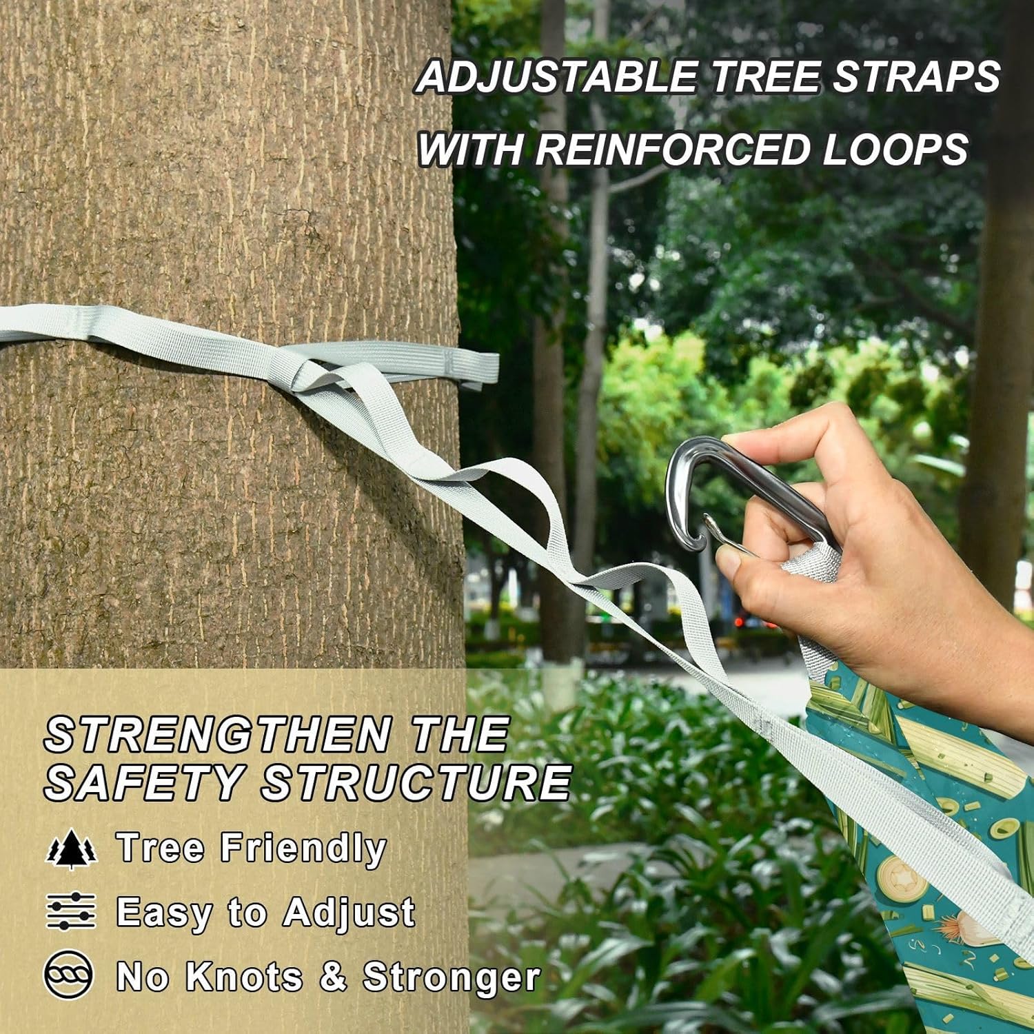 Green Leeks Dark Turquoise Hammocks with Tree Straps Cloth Hammock for Camping & Hiking Essential