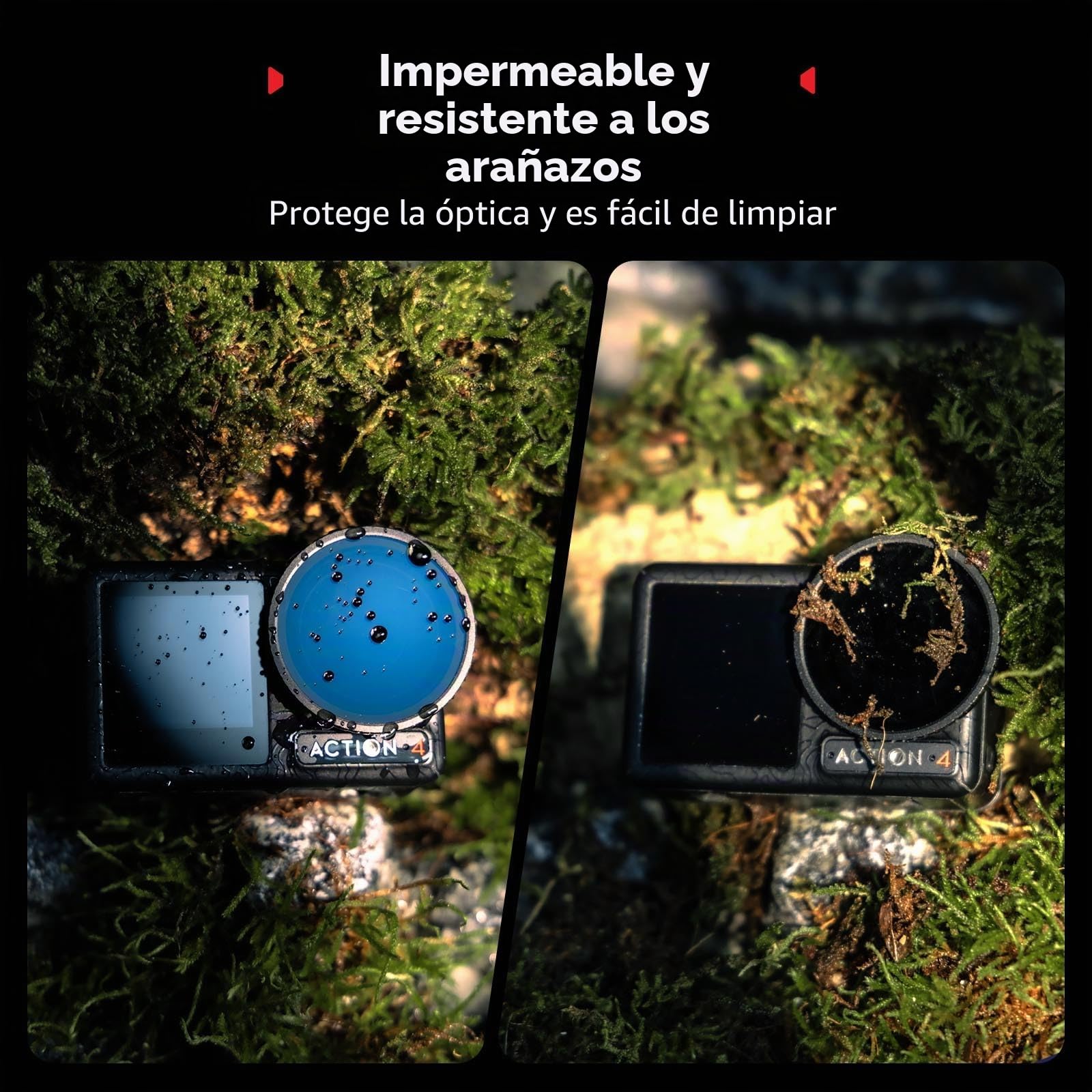 SMALLRIG Kit de filtros ND para DJI Osmo Action 5 Pro/4, paquete de 5 filtros CPL FS ND8 ND16 ND32 de ajuste a presión y cubierta de silicona para lente, cristal óptico HD - 5411