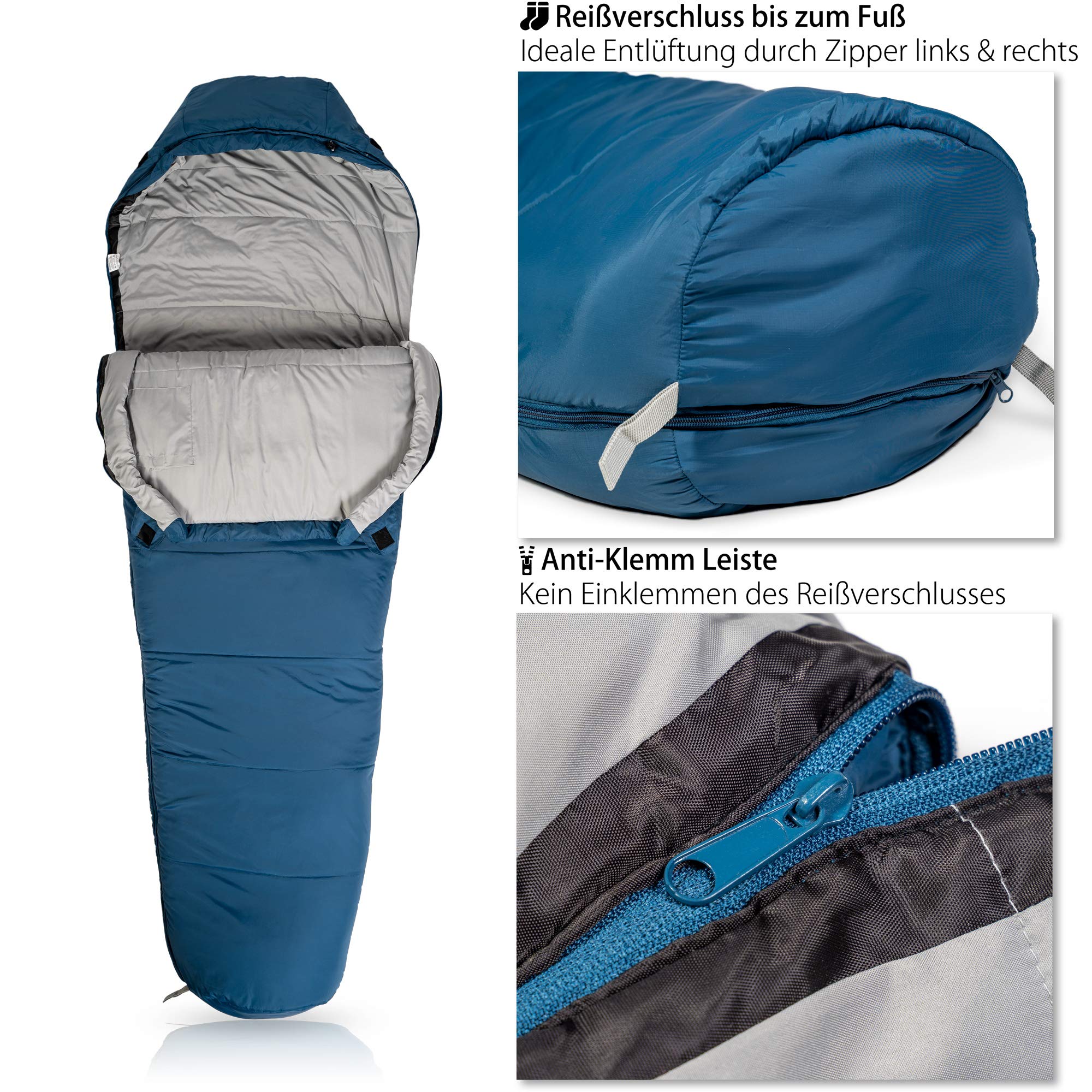 Outdoro Schlafsack 3-4 Jahreszeiten für Erwachsene Damen & Herren | Outdoor & Camping, Frühling, Herbst & Winter
