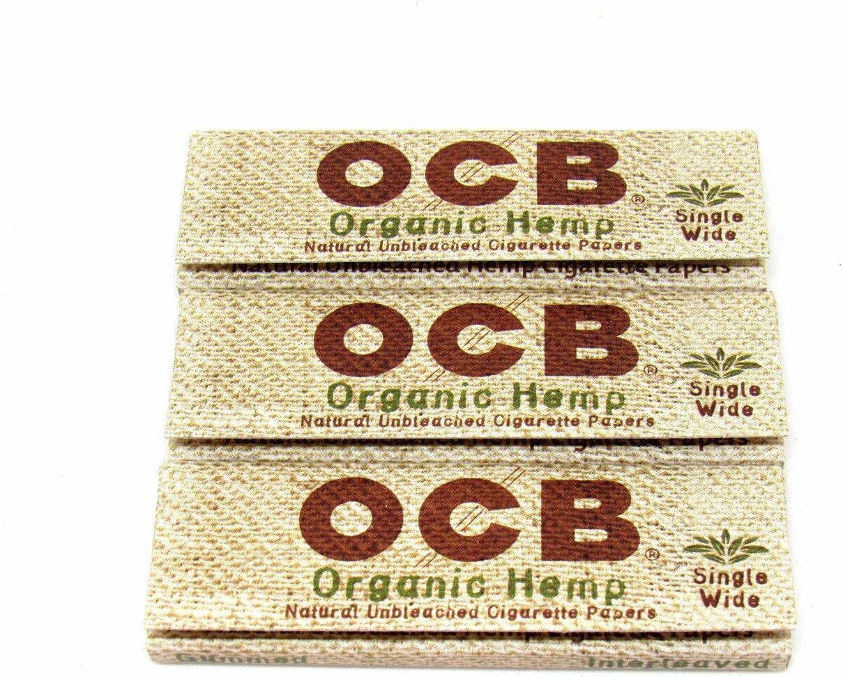 OCBUnbleached Organic Single Wide Rolling Papes 70mm (3 Booklets)