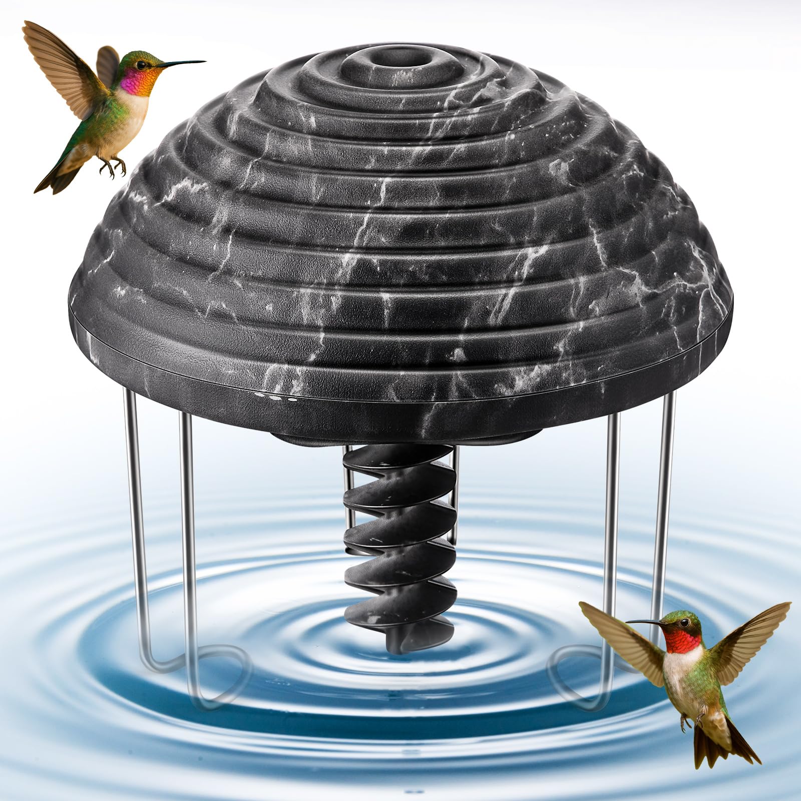 Photo 1 of *******Not working********Hohean Water Agitator for Bird Bath, Battery Birdbath Water Circulator, Waterproof and Quiet, Energy Saving Bird Bathtub Mixer for Patio Garden Pond Decoration (Black Texture,1 Pack)