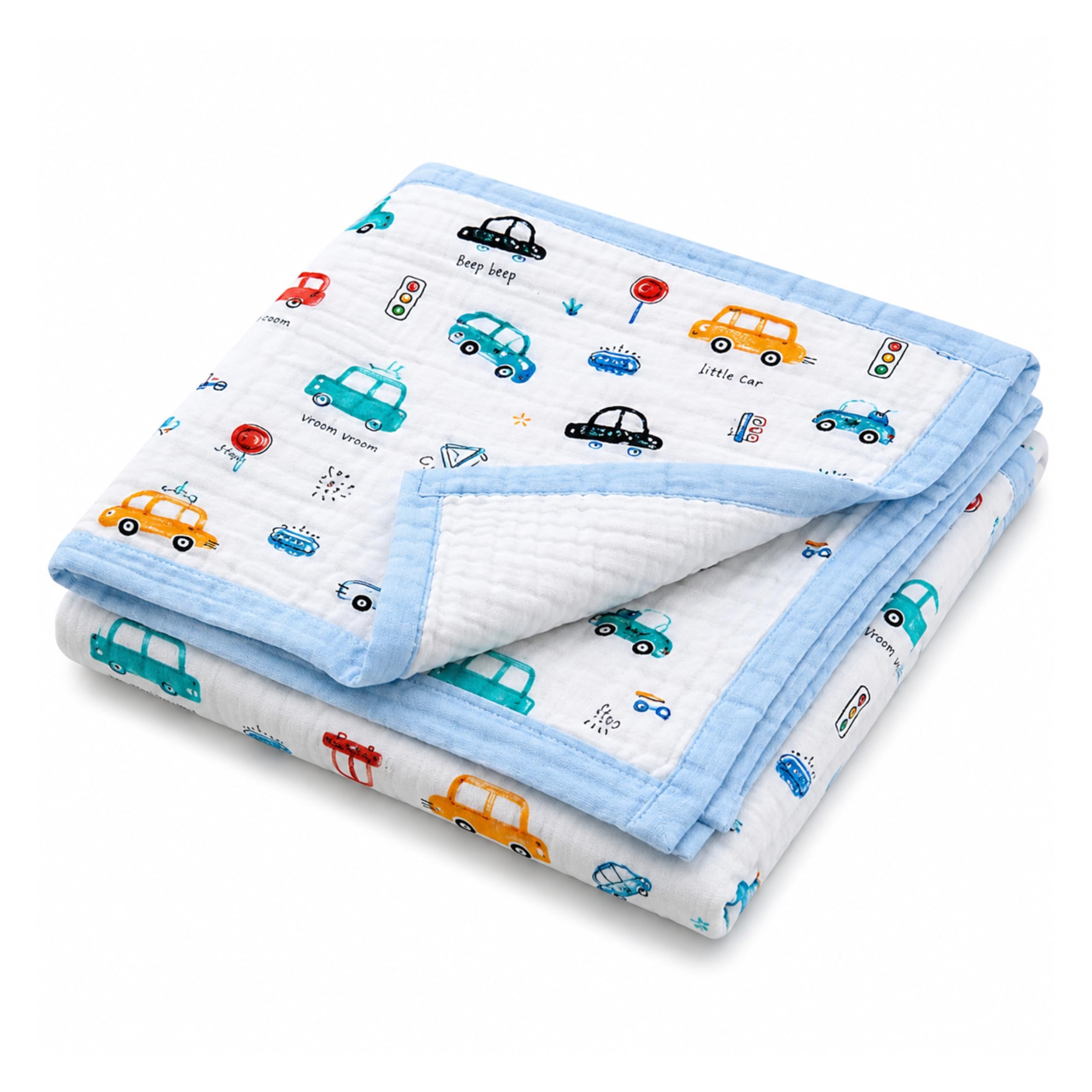 Ultra-Soft 6 Layer Muslin Baby Blanket/Dohar|Lightweight & Brethable |New Born Baby Essentials|Multipurpose Blanket|All Season Blanket|0-3 Years|110 * 110 CM|Gift for Baby-image-33