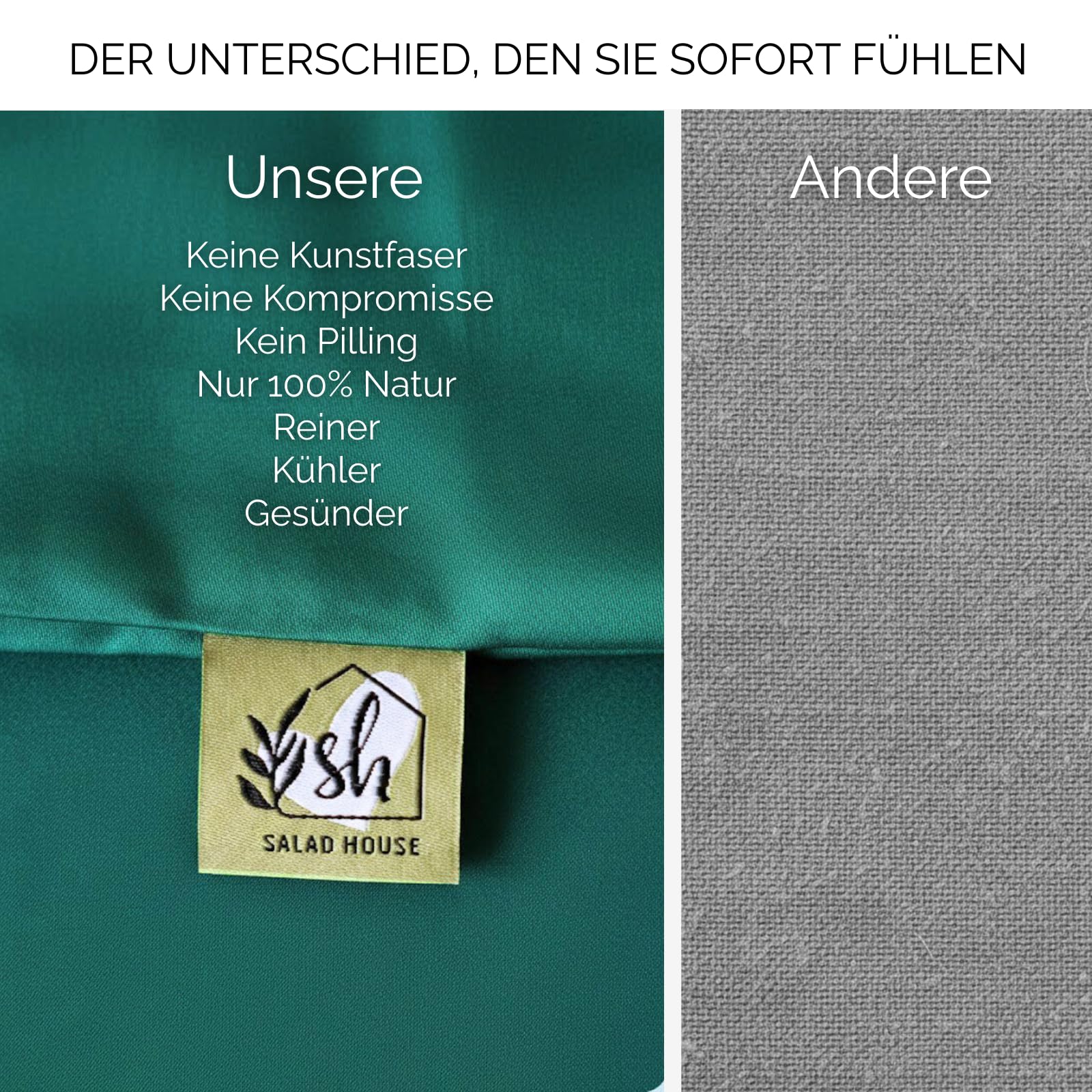 Mako Satin Bettwäsche 135x200 Dunkelgrün - 100% Ägyptische Baumwolle (400 TC) - Hochwertig, Kühlend, Bügelleicht & Glatt wie Seide - Bettbezug Set mit Kissen 80x80 & Reißverschluss