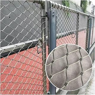 Galvanised Mesh Fence Wire Stainless Steel Rope Net, Flexible Garden Farm Stair Protection Net for Animal Barrier, Flexible Cable Balustrade Mesh (Color : Mesh 6cm, Size : 1.2x4m/3.9x13.1ft)