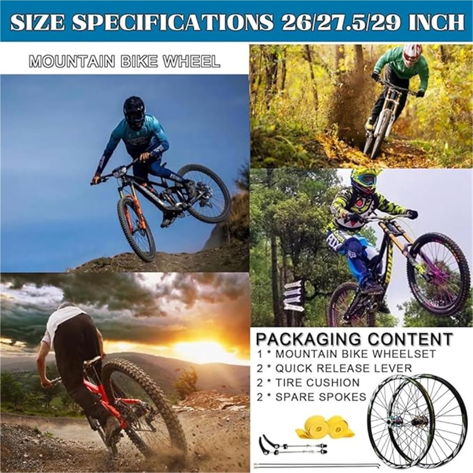 Ruote Posteriori MTB, Cerchio Lega Alluminio Ad Alta Resistenza Sgancio Rapido Freno Disco 135 Mm For Mountain Bike 32H Nere For Ruote 7-12 Velocità