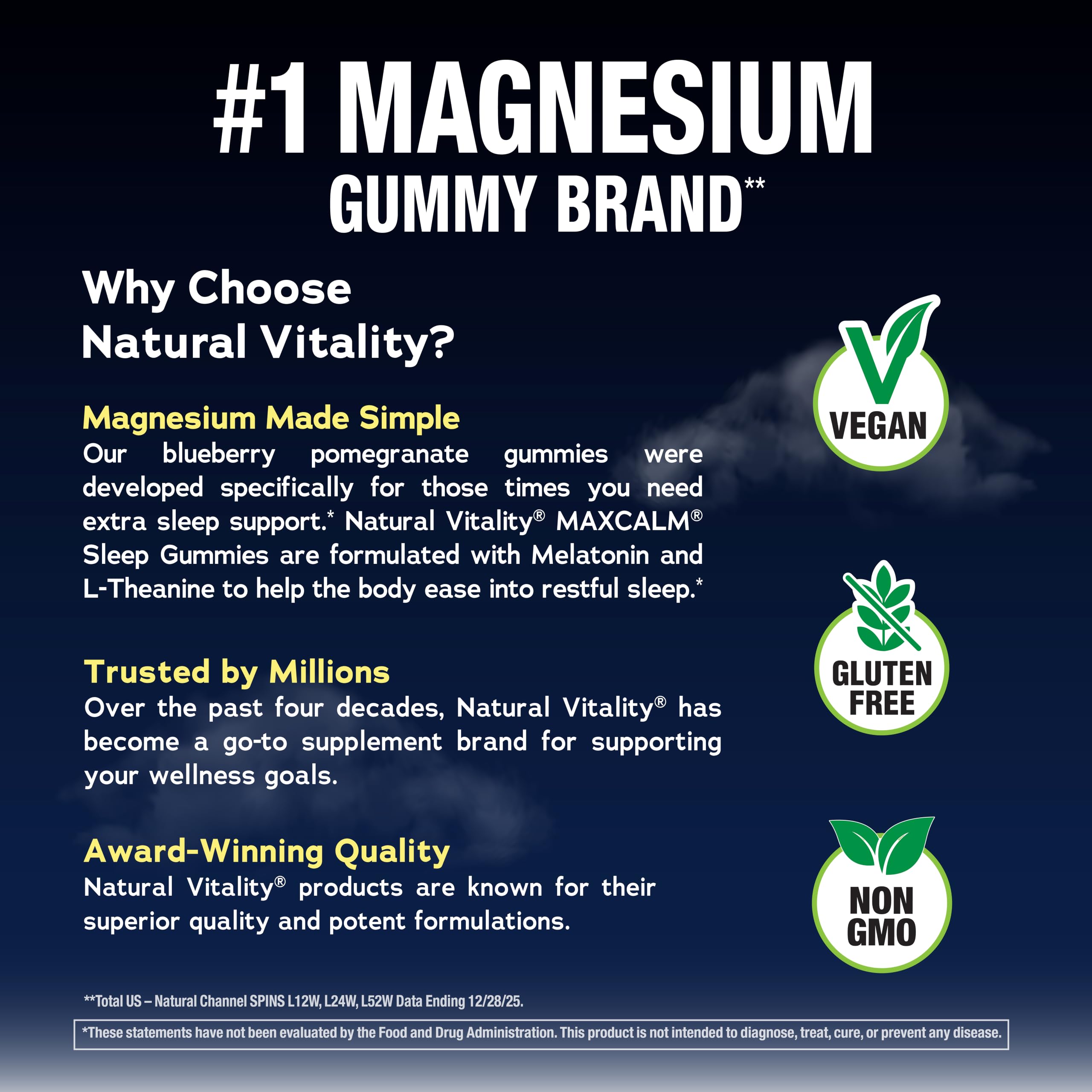 Natural Vitality Sleep Gummies | Magnesium, Melatonin & L-Theanine Formula — Amazon image 5