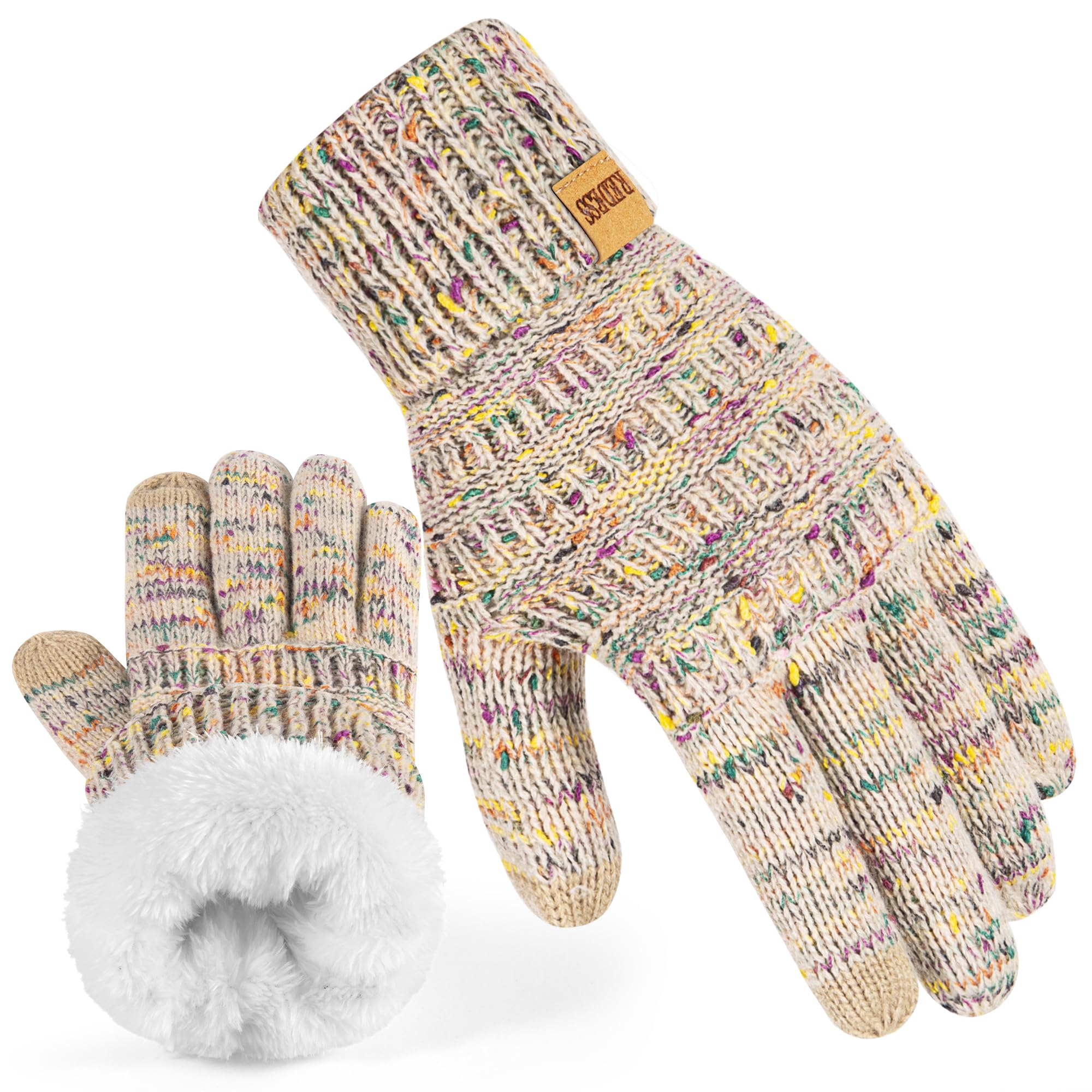 redess winter warm gloves for women fleece lined touchscreen texting knit gloves for cold weather