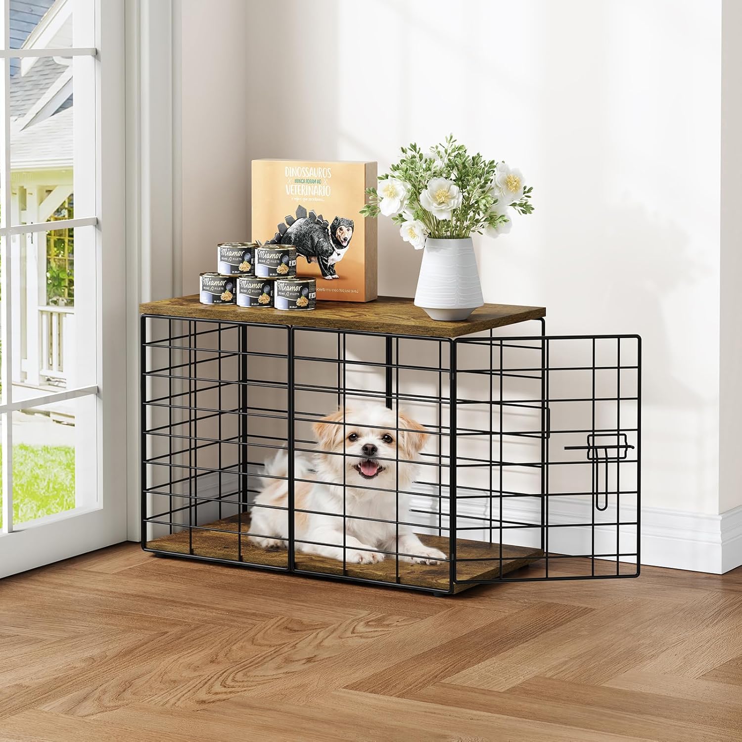 24 Inch Small Dog Crate Furniture – Stylish Durable Indoor Dog Kennel with Storage Top & Secure Lock, Dog Crates for Small Dogs Under 10 lbs, Decorative End Table Pet House 24 Inch Small Dog Crate Furniture – Stylish Durable Indoor Dog Kennel with Storage Top & Secure Lock, Dog Crates for Small Dogs Under 10 lbs, Decorative End Table Pet House