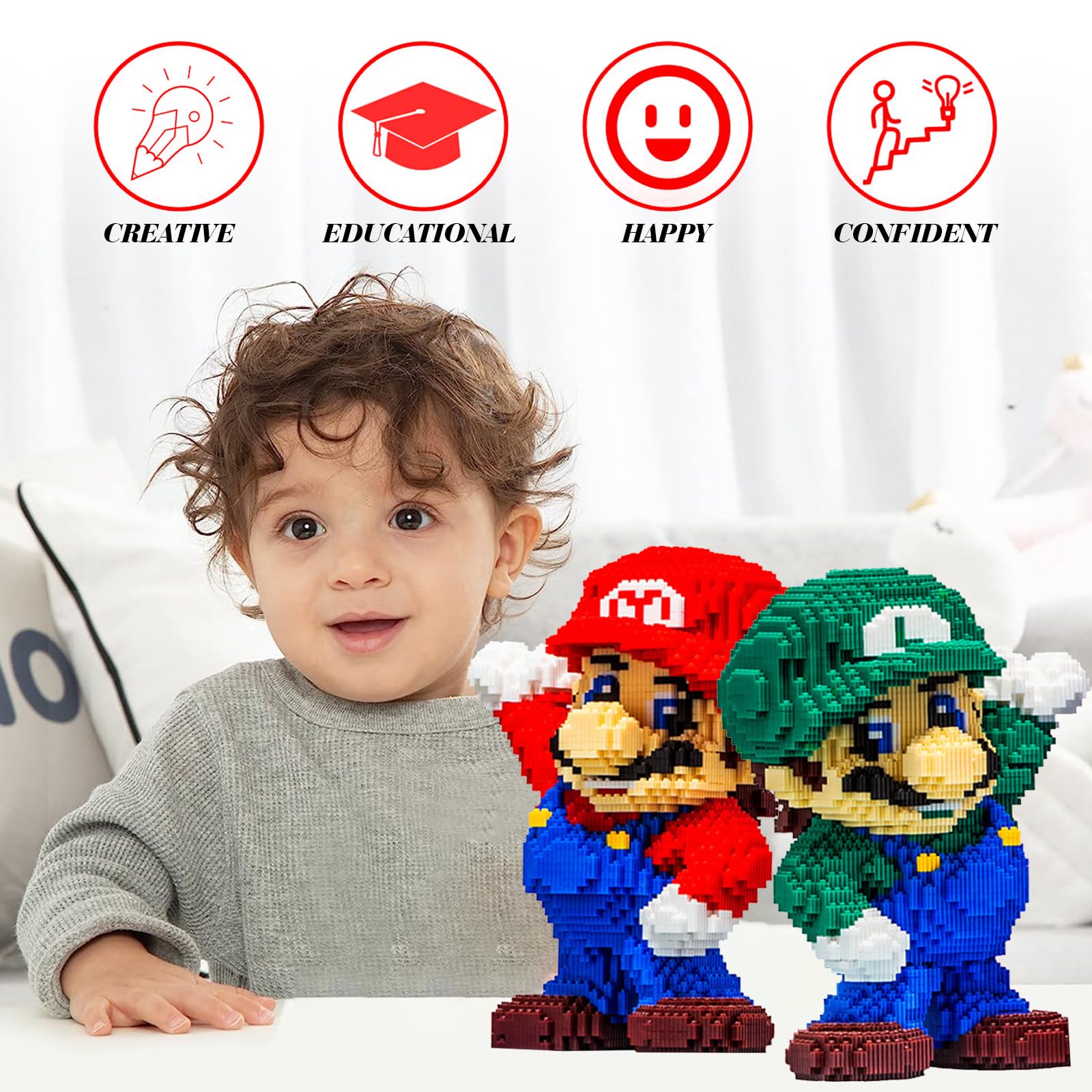2PCS Diamant Building Blocks, Rot Micro Bausteine, Klassischer Cartoon Dinosaur Mini DIY Gebäude Pädagogisches Spielzeug Spaß Nano Ziegelstein, Angehobene Hand Puppe Nano Micro Blocks(rot+grün