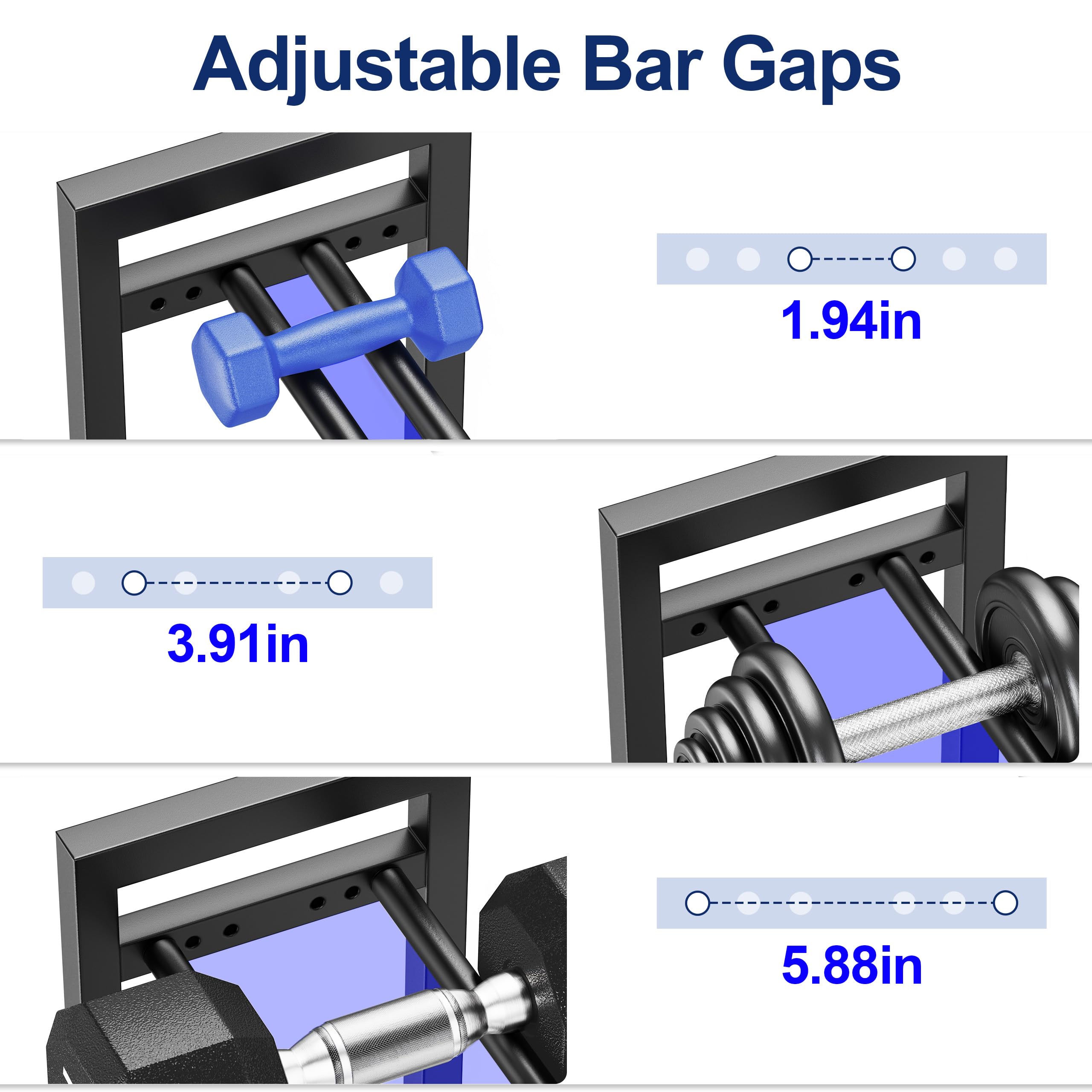 Soporte para Mancuernas de 3 Niveles, Estante de Almacenamiento para Mancuernas y Pesas, Organizador Gimnasio en Casa Acero, Capacidad 100 kg