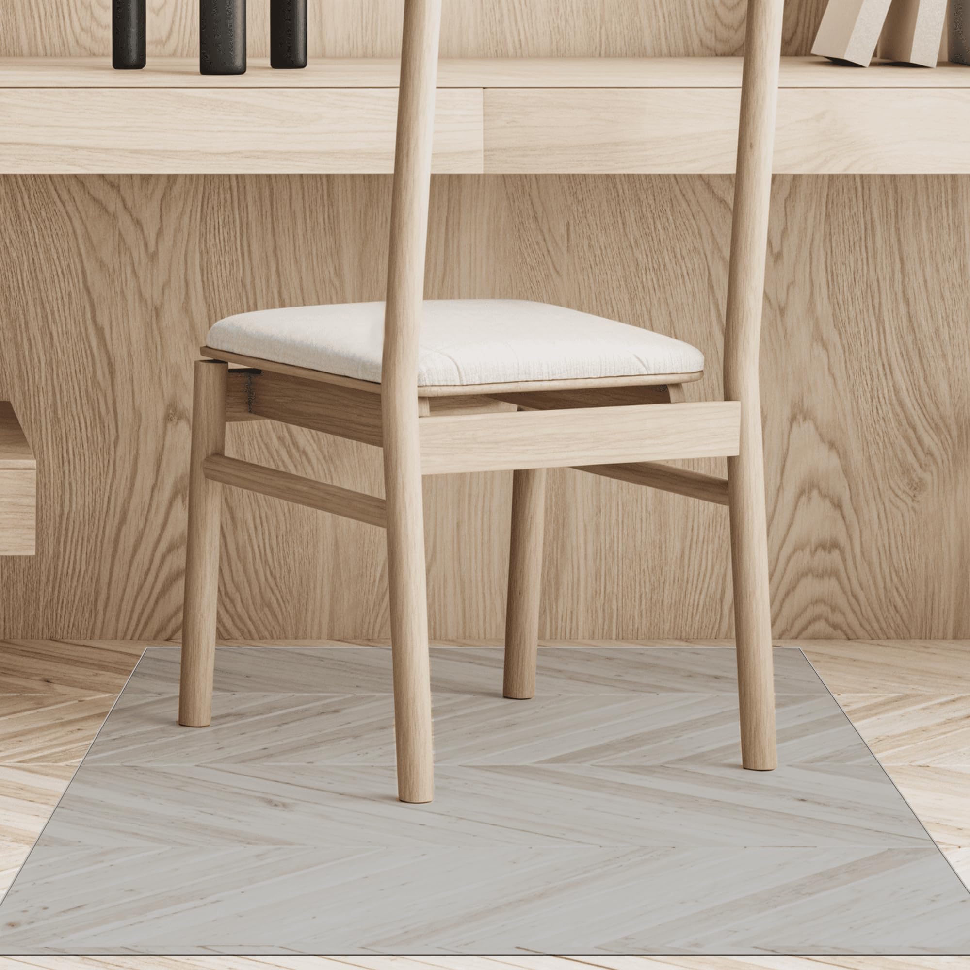 Tapis de bureau transparent pour protéger le parquet du salon