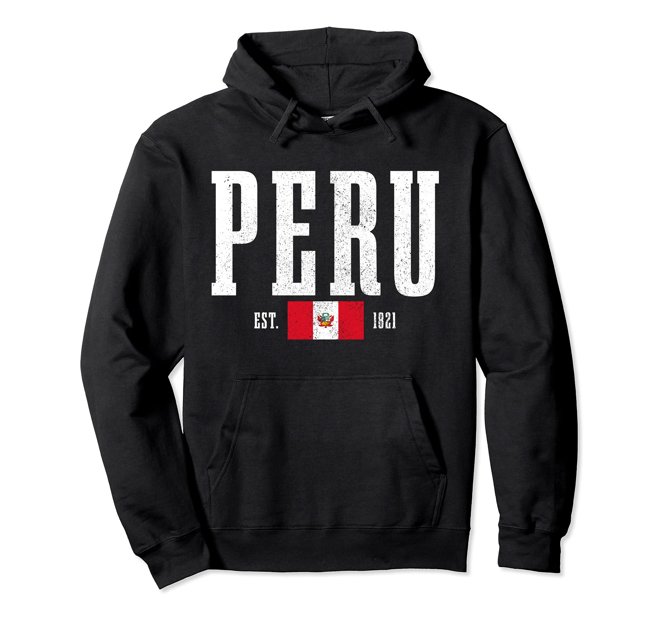 Peru Apparel Co.Peru Est. 1821 Peruvian Flag Roots Pride Vintage Peru Pullover HoodieOEKO-TEX STANDARD 100