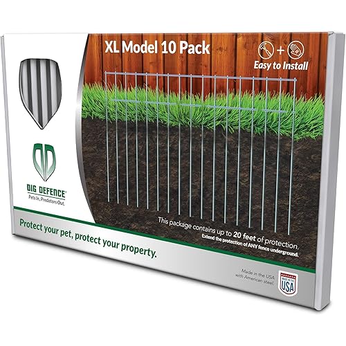 Dig Defence - The Original Animal Barrier Fence, X-Large - 10 Pack, 20’ Total Length - No Dig Fence