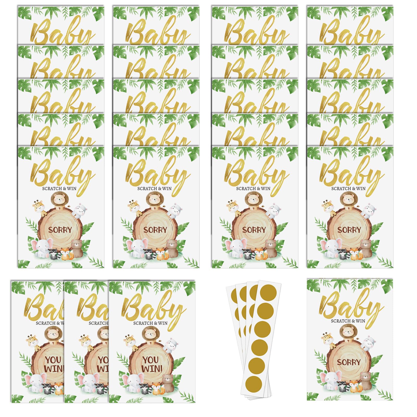 Kalttoy Of 24 Baby Showers Parties Scratchers Cards Scratch Lotteries Tickets Raffle Cards for Guests Ice Breaking Activity Baby Showers Activities