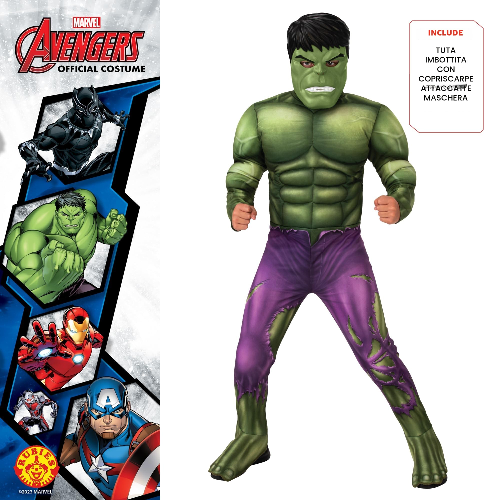 Rubie's Official Marvel Avengers Hulk Deluxe Child Costume, Kids Superhero Fancy Dress