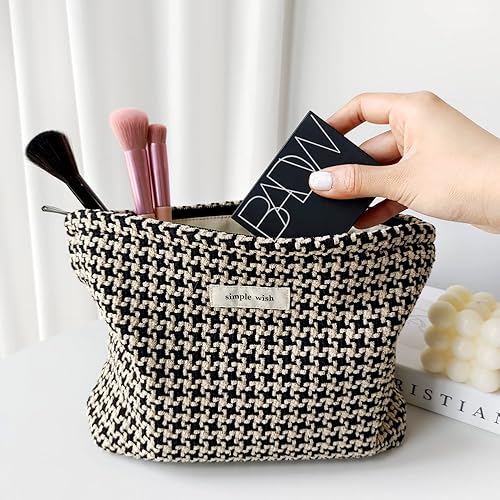 Miniatura 2 de STARDW Bolsas de cosméticos de flores para mujeres y niñas, bolsa de maquillaje de viaje, bolsa de maquillaje de lona de gran capacidad, bolsa