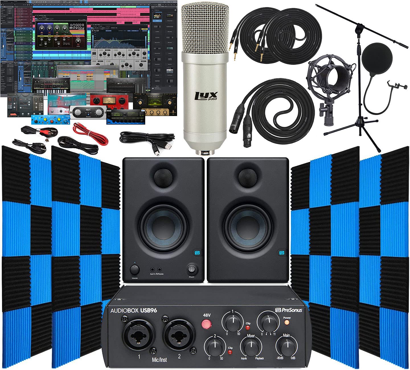 AudioBox 96 USB 2.0 Audio Interface with Eris E3.5 Pair Studio Monitors 24 Pack Acoustic…