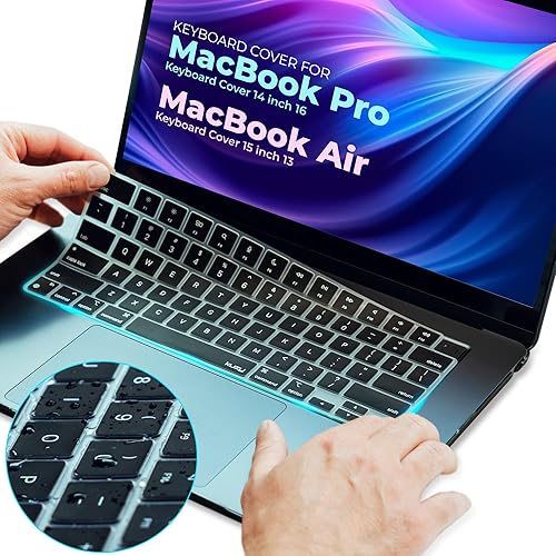Miniatura 2 de Kuzy Funda de teclado para MacBook Pro 14 pulgadas 16 M3 2023 2022 M2 M1 A2779 A2442 A2780 A2485 - Funda de teclado para MacBook Air de 15 pulgadas