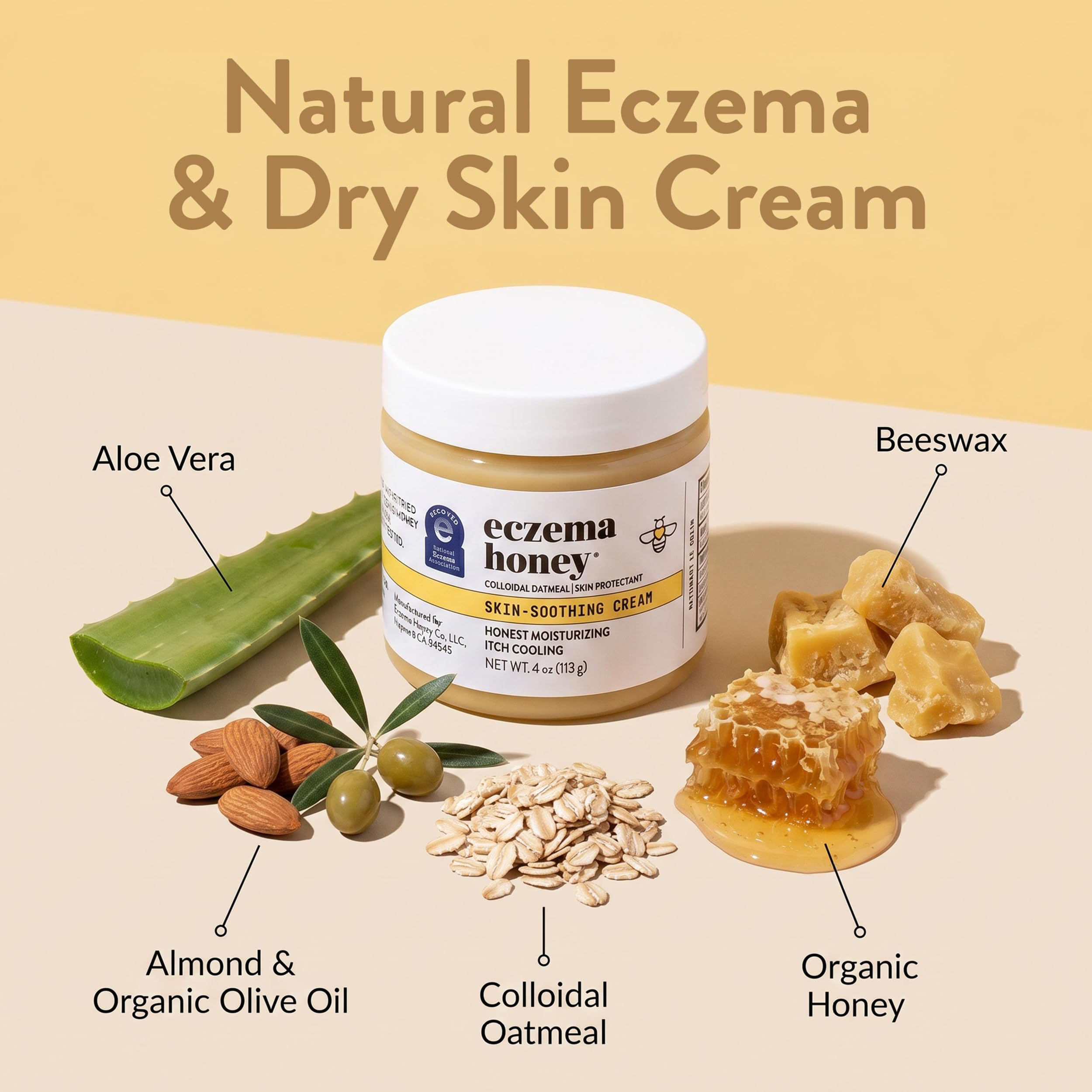 ECZEMA HONEY Original Skin-Soothing Cream for Dry Itchy Skin (4 Oz) — Amazon image 2