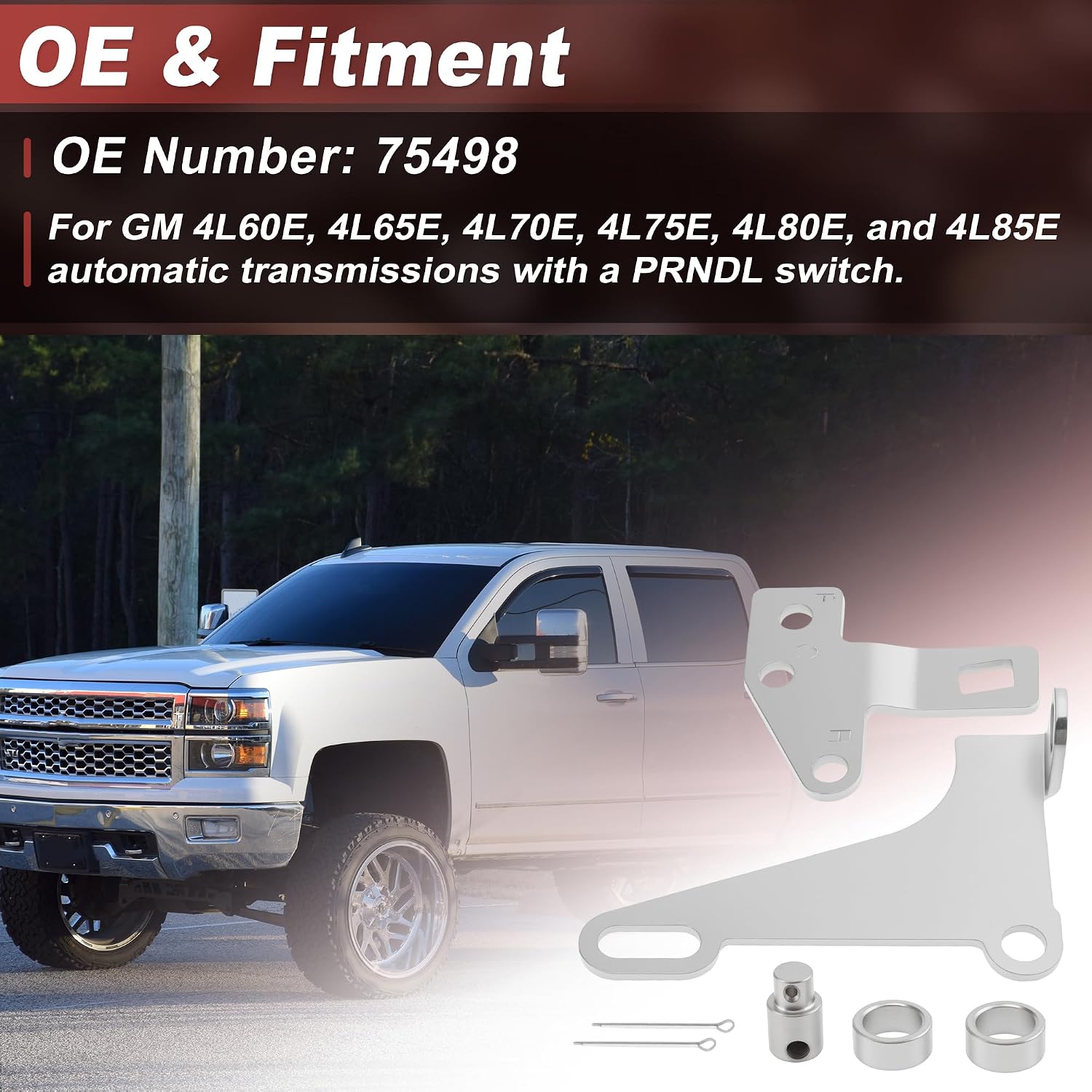 75498 Automatic Transmissions Shifter Bracket and Lever Kit, Shifter Bracket with Lever for GM 4L60E 4L65E 4L70E 4L75E 4L80E 4L85E