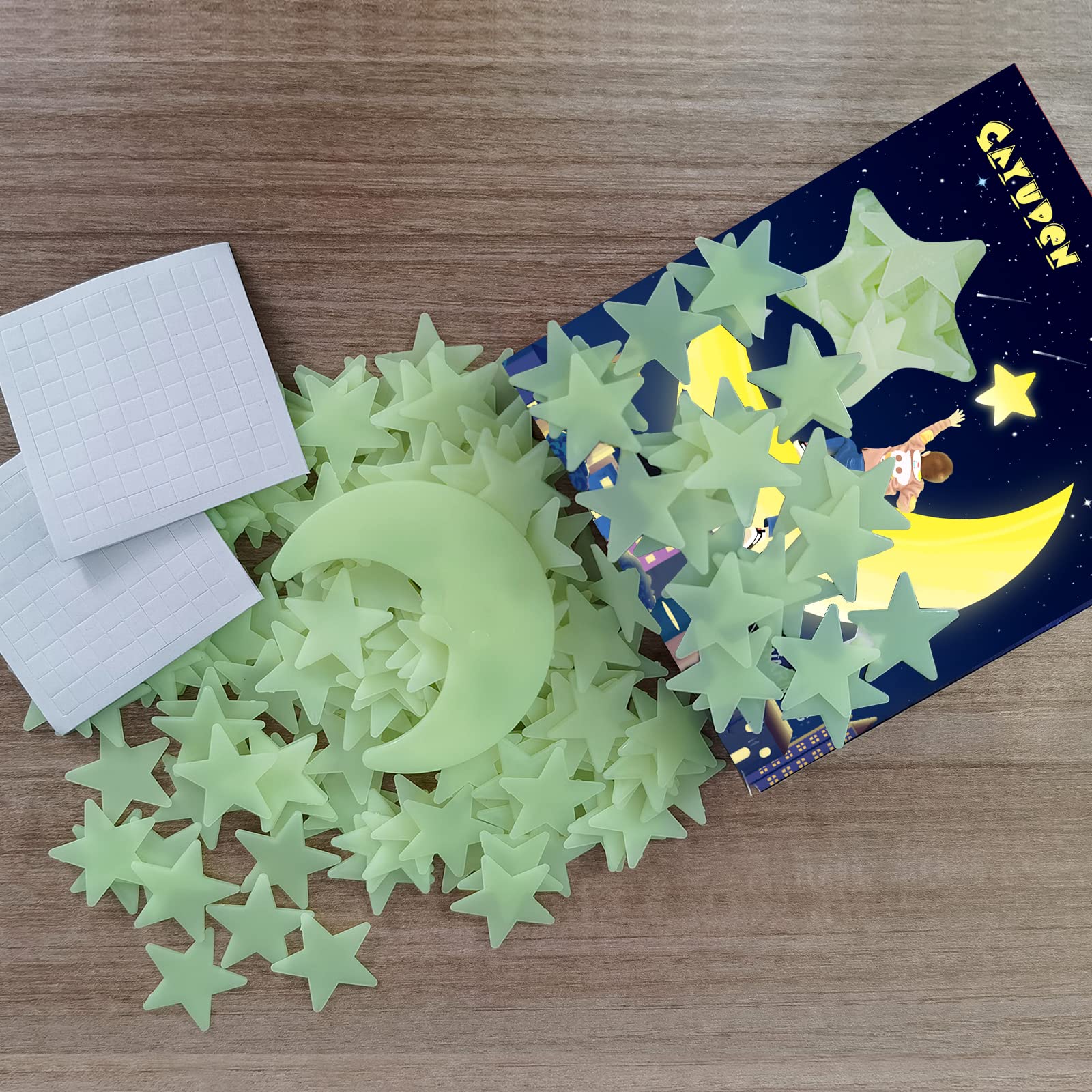 Adesivi da Parete Stelle Luminose Fluorescenti Lungo Luminosità Fosforescenti per Soffitto Camera Bambini